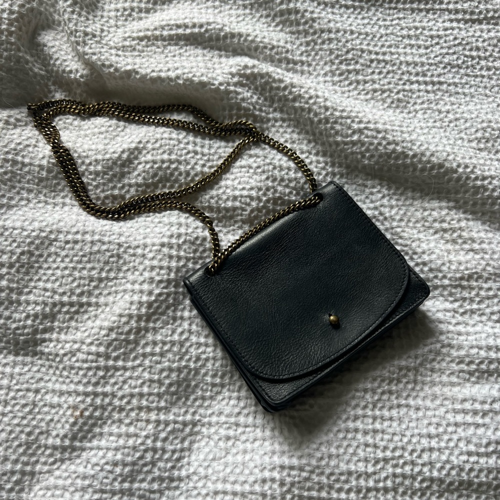 Madewell Genuine Leather Crossbody Bag with Chain Strap